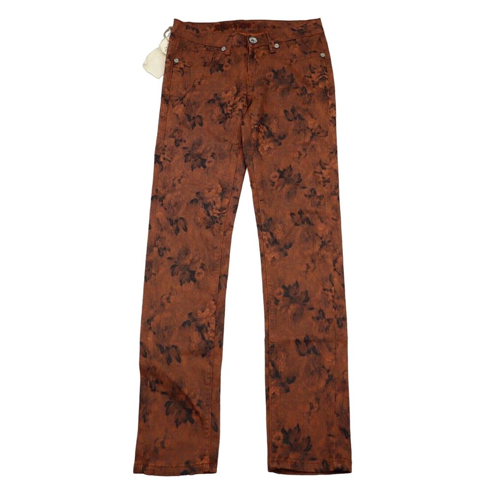 Machine Jeans Womens 5 Brown Denim Flat Front Pockets Straight Pants